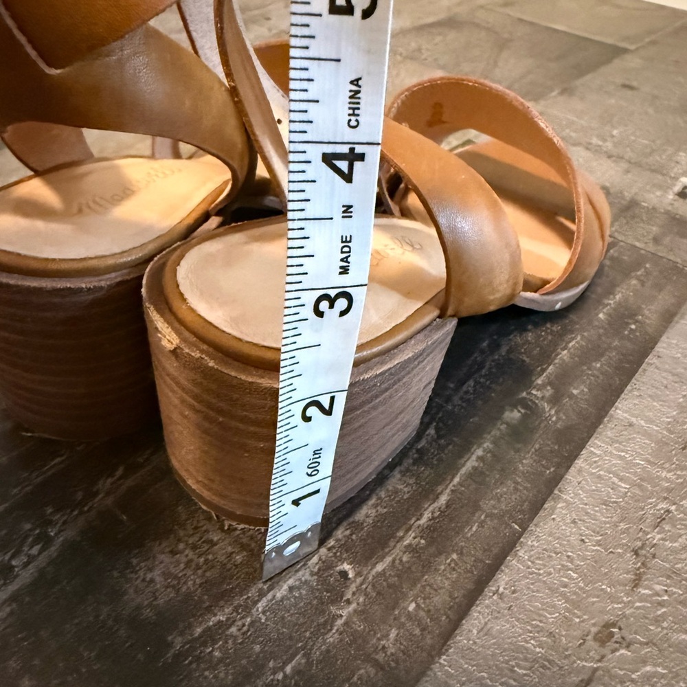 Madewell Brown Leather Ankle Strap Block Heel Sandals Size 8.5 - Picture 5 of 8
